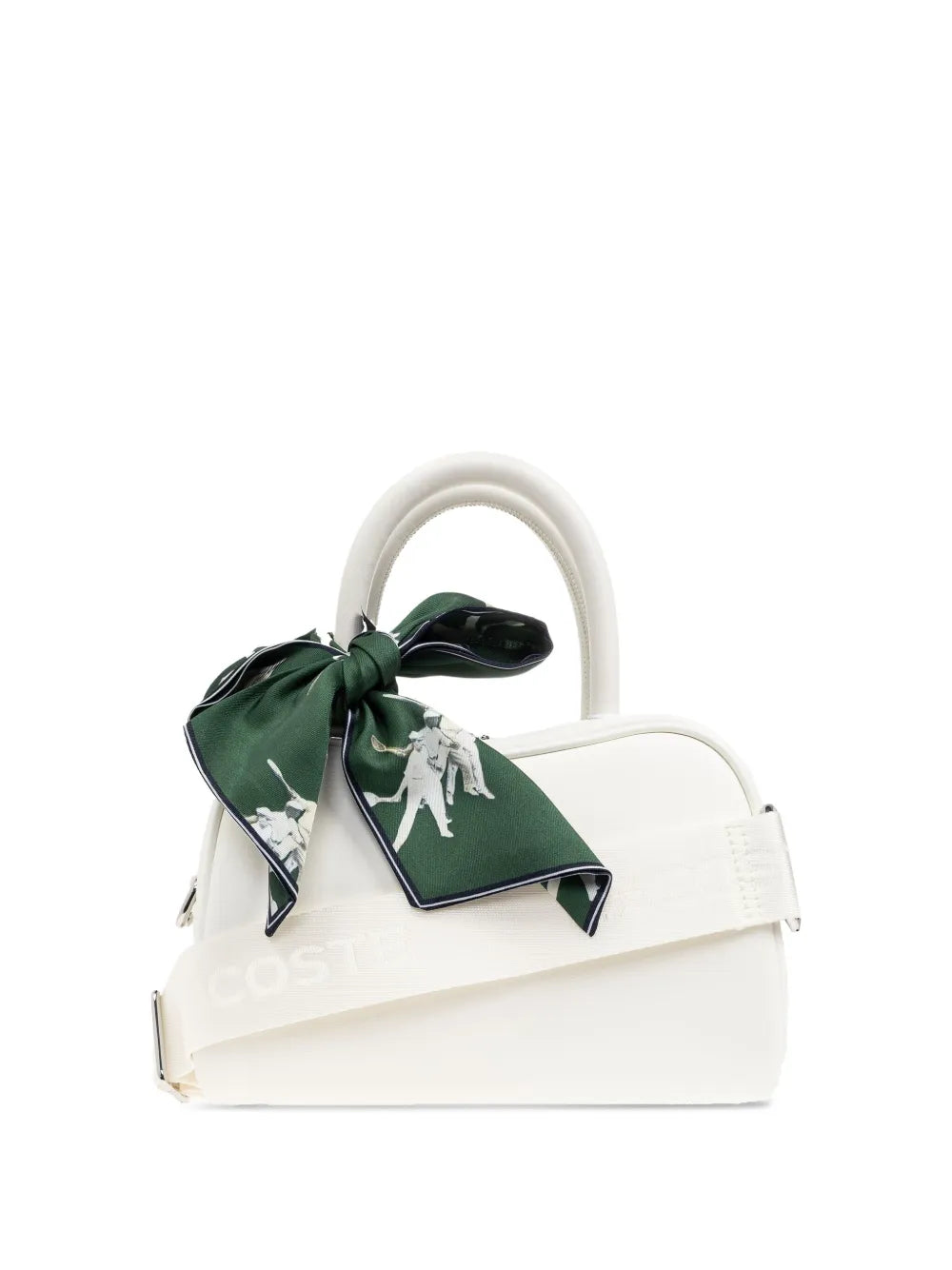 bolsa de couro com detalhe de cachecol