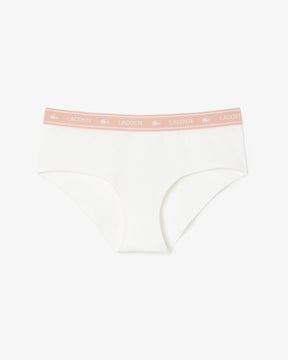 Shorts de algodão elástico com cós com logotipo