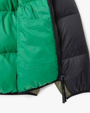 Casaco acolchoada impermeável com blocos de cores