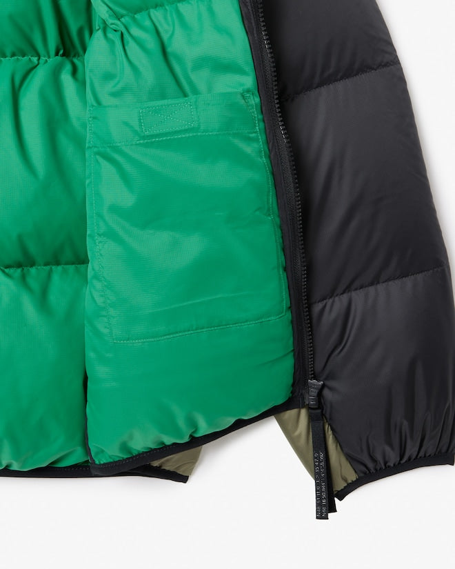 Casaco acolchoada impermeável com blocos de cores