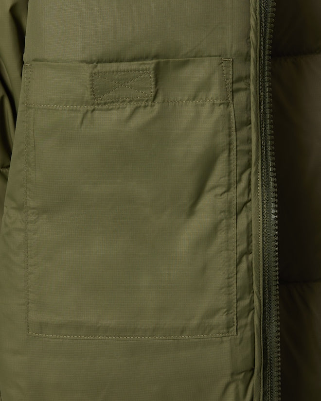 Casaco acolchoada com capuz repelente à água