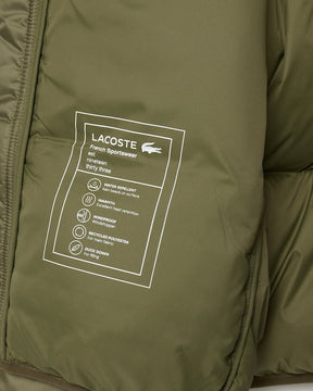 Casaco acolchoada com capuz repelente à água