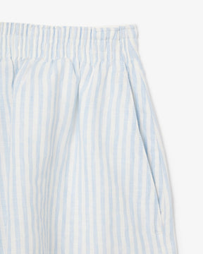 Shorts de linho listrados e folgados