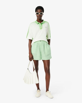 Shorts de linho listrados e folgados