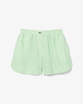 Shorts de linho listrados e folgados