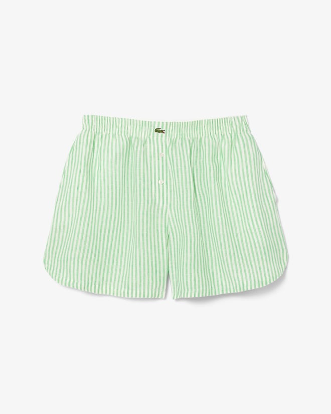 Shorts de linho listrados e folgados