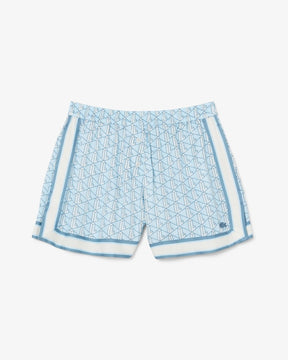 Shorts fluidos com estampa de monograma