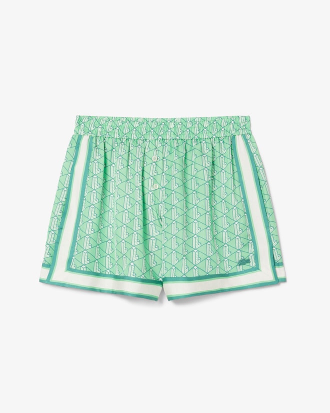 Shorts fluidos com estampa de monograma