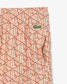 Shorts leves com estampa de monograma