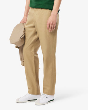 Calças chino de algodão de corte regular