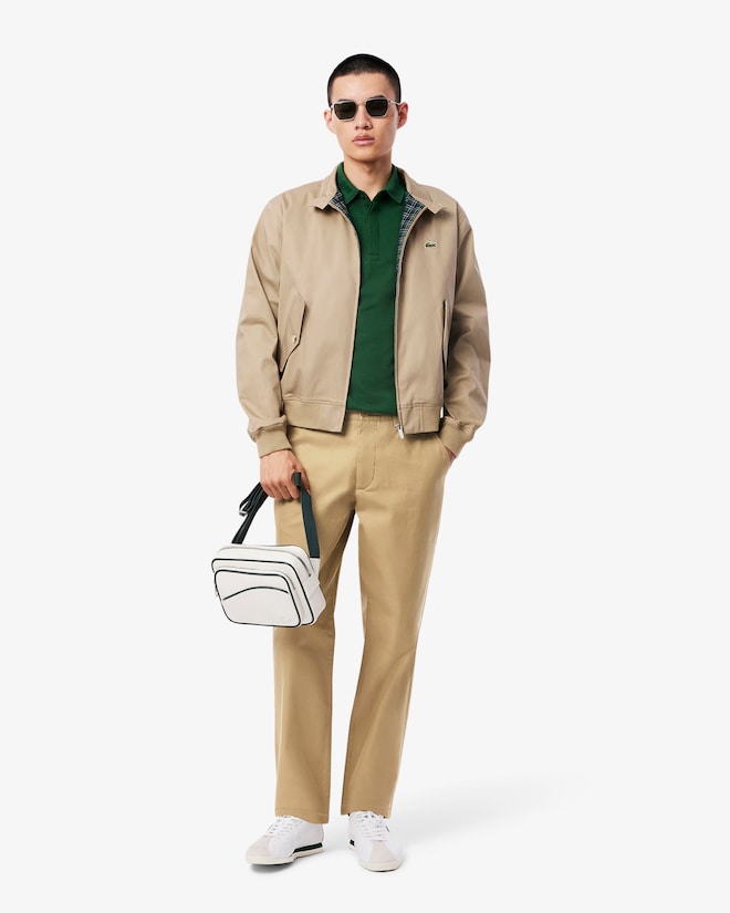 Calças chino de algodão de corte regular