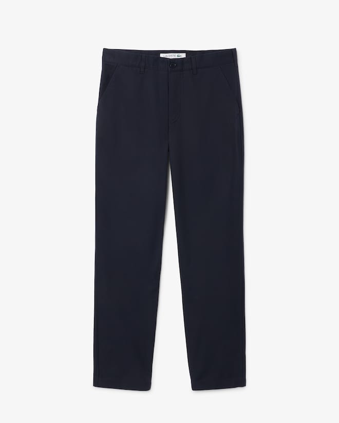 Calças chino de algodão de corte regular