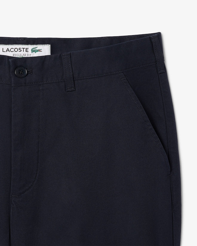 Calças chino de algodão de corte regular