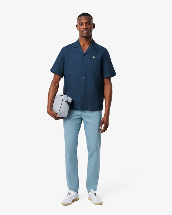 Calça chino de algodão elástico slim fit