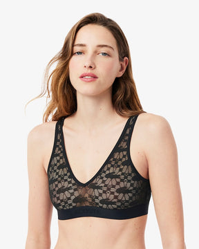 Sutiã bralette de renda com logotipo