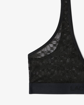 Sutiã bralette de renda com logotipo