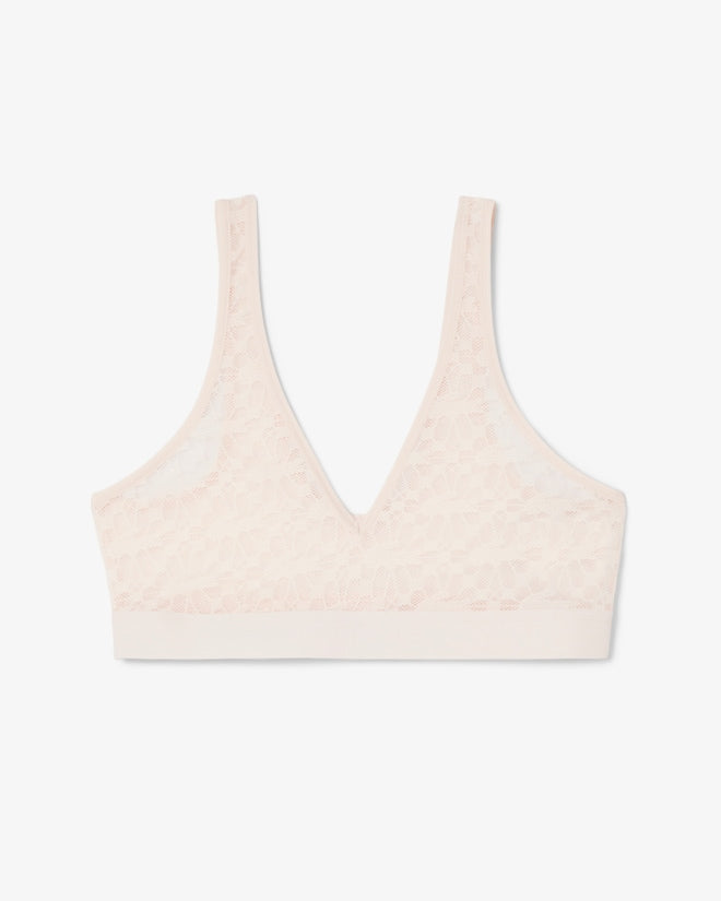 Sutiã bralette de renda com logotipo