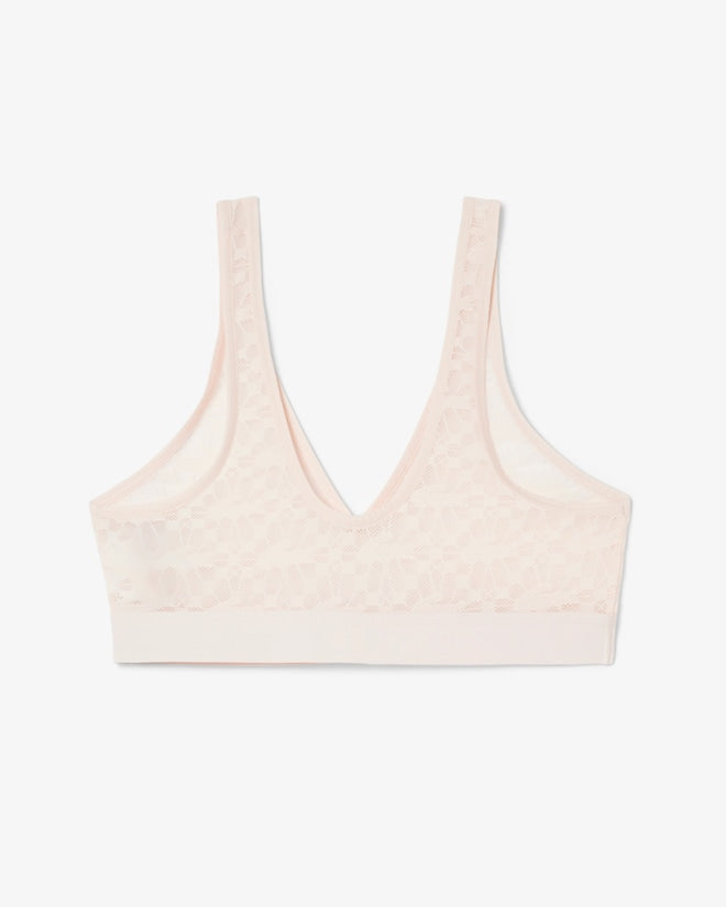 Sutiã bralette de renda com logotipo