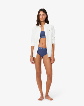 Sutiã bralette de algodão elástico com fita de logotipo