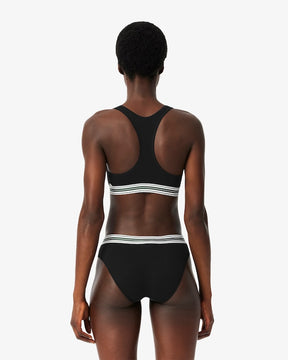 Sutiã bralette de algodão elástico com fita contrastante