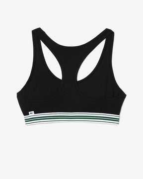 Sutiã bralette de algodão elástico com fita contrastante