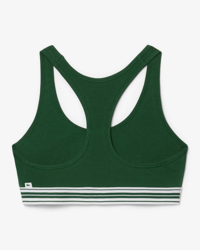 Sutiã bralette de algodão elástico com fita contrastante