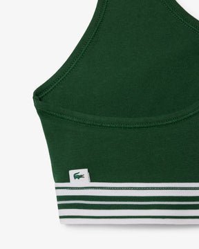 Sutiã bralette de algodão elástico com fita contrastante