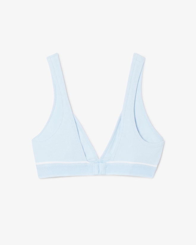 Bralette triangular de algodão canelado