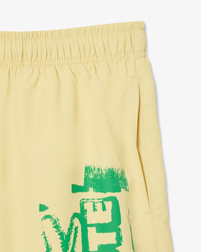 Shorts de banho longos com detalhes da marca