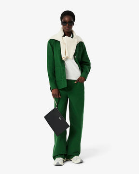 Bolsa pequena Anna em piqué de lona revestida