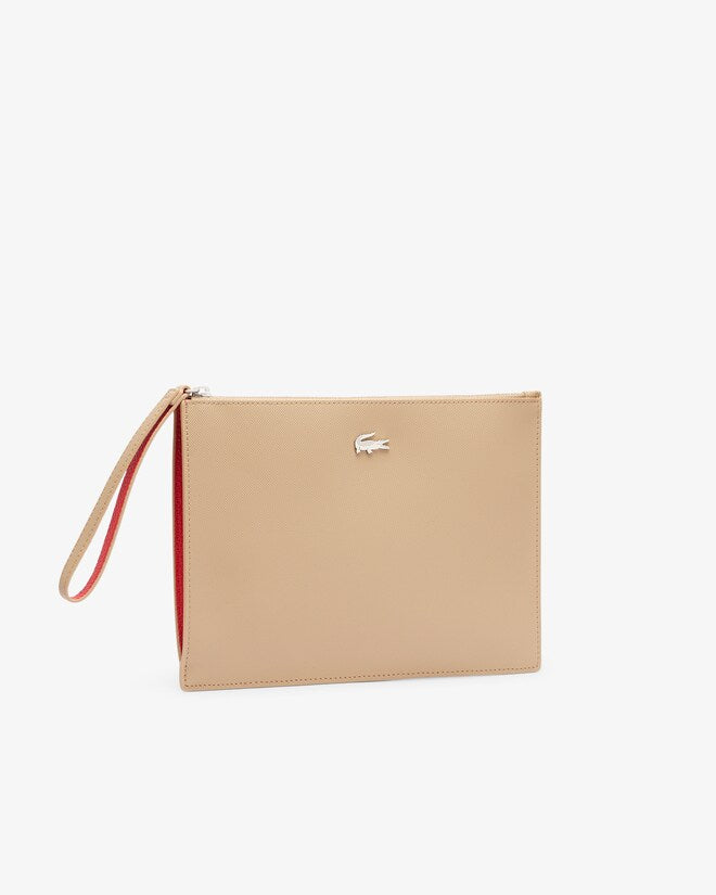 Bolsa pequena Anna em piqué de lona revestida