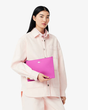 Bolsa pequena Anna em piqué de lona revestida