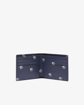 Carteira pequena FG de couro estampada