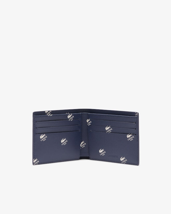 Carteira pequena FG de couro estampada