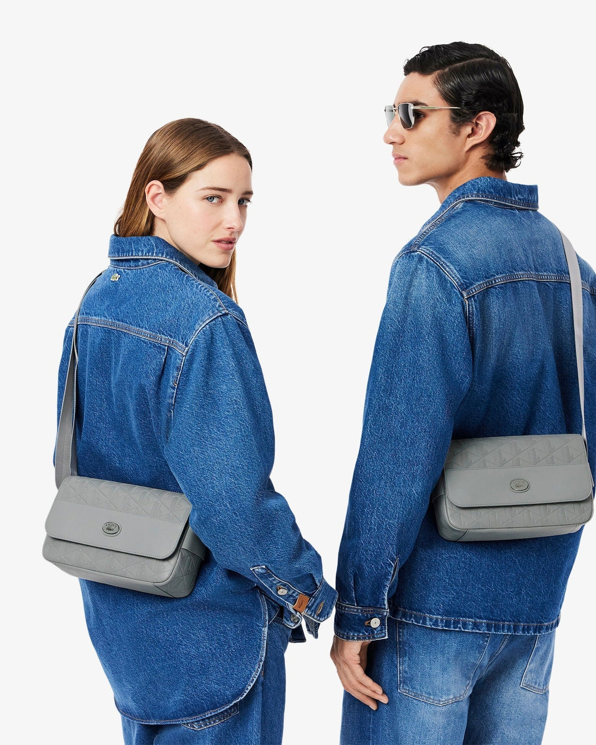 Bolsa de couro com aba Nomogramme