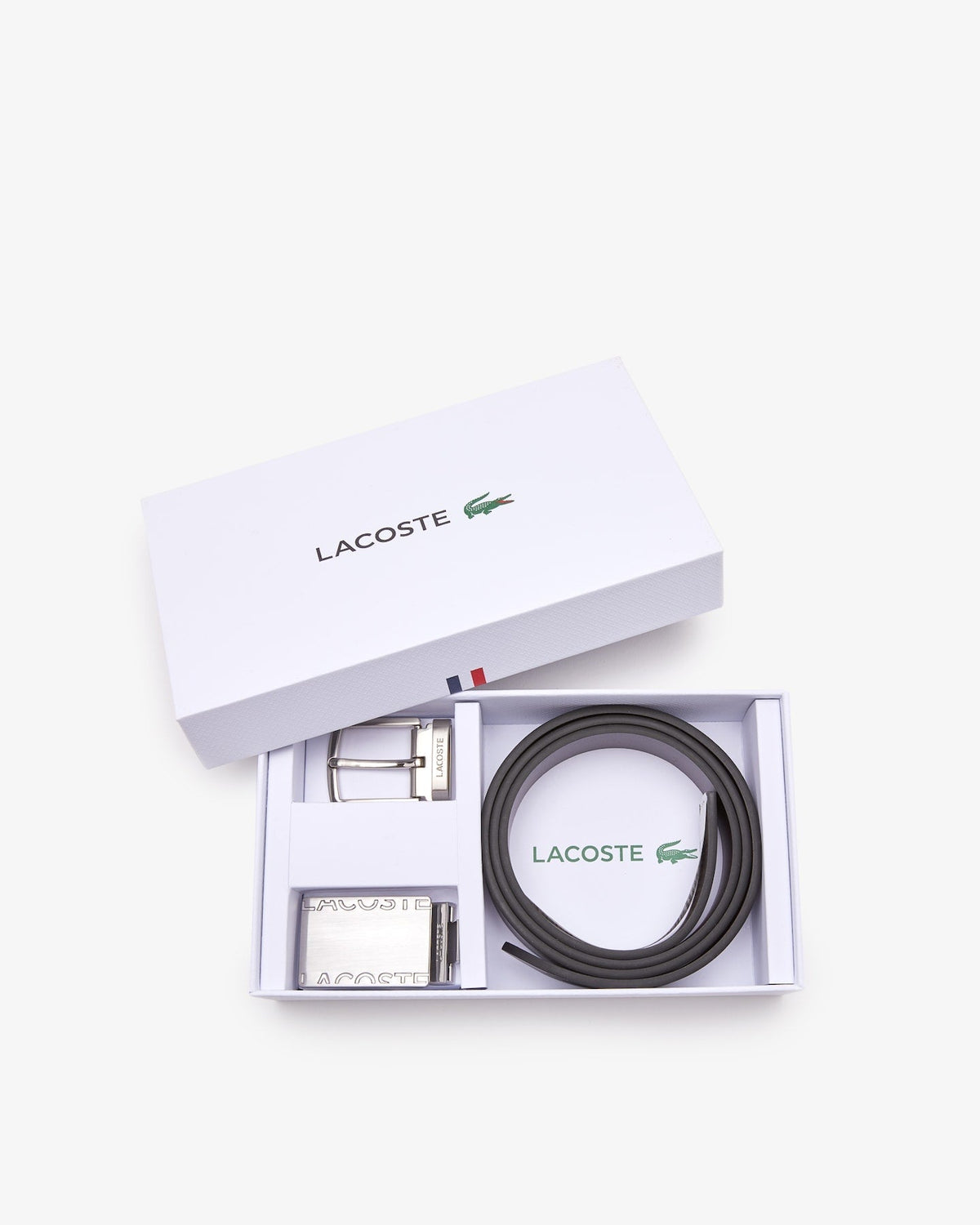 Caixa de presente com cinto de couro macio e 2 fivelas