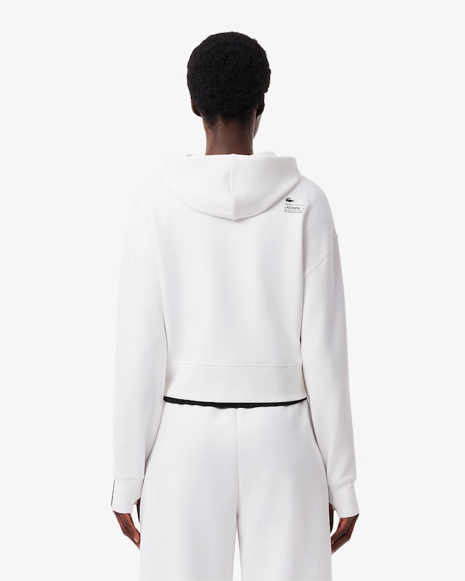 Moletom curto de algodão com capuz