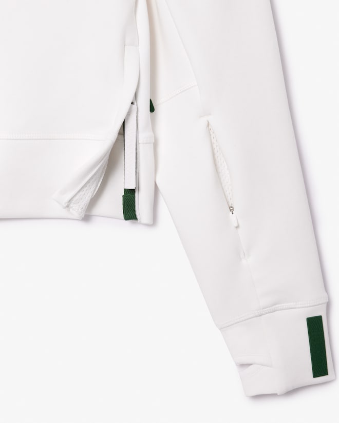 Moletom curto de algodão com capuz