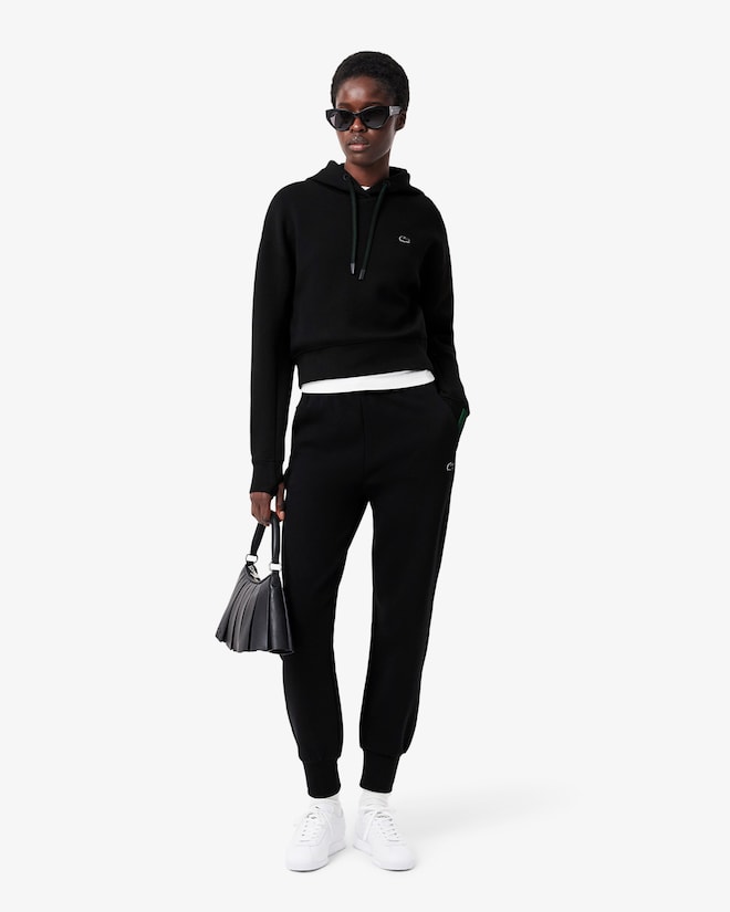 Moletom curto de algodão com capuz