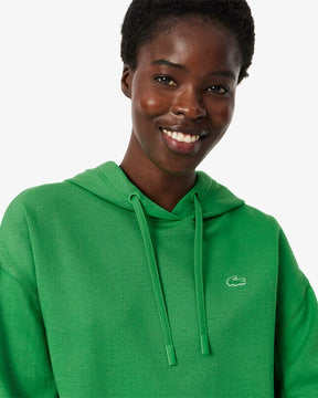 Moletom curto de algodão com capuz