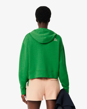 Moletom curto de algodão com capuz