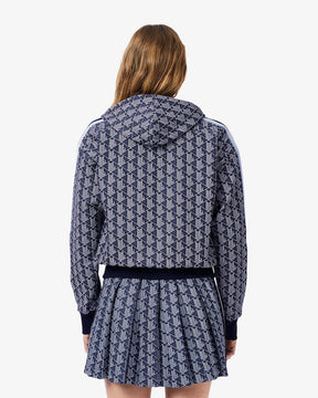 Moletom com capuz jacquard com monograma