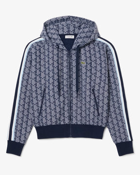 Moletom com capuz jacquard com monograma