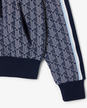 Moletom com capuz jacquard com monograma