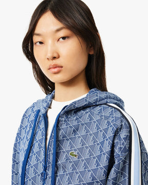 Moletom com capuz jacquard com monograma