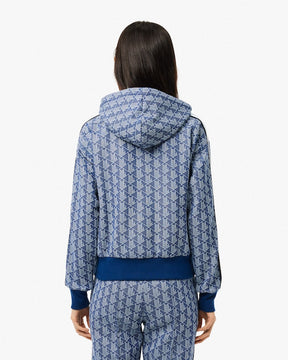 Moletom com capuz jacquard com monograma