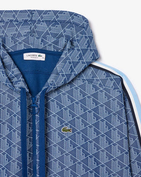 Moletom com capuz jacquard com monograma