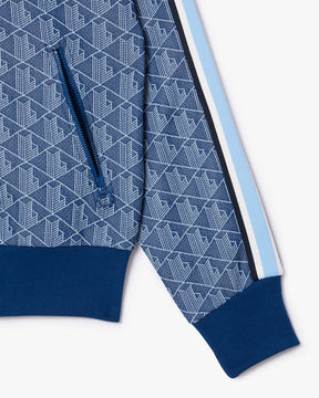 Moletom com capuz jacquard com monograma