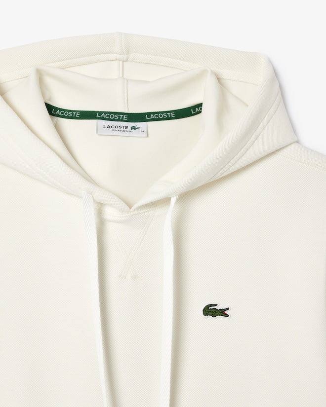 Moletom piqué folgado com capuz