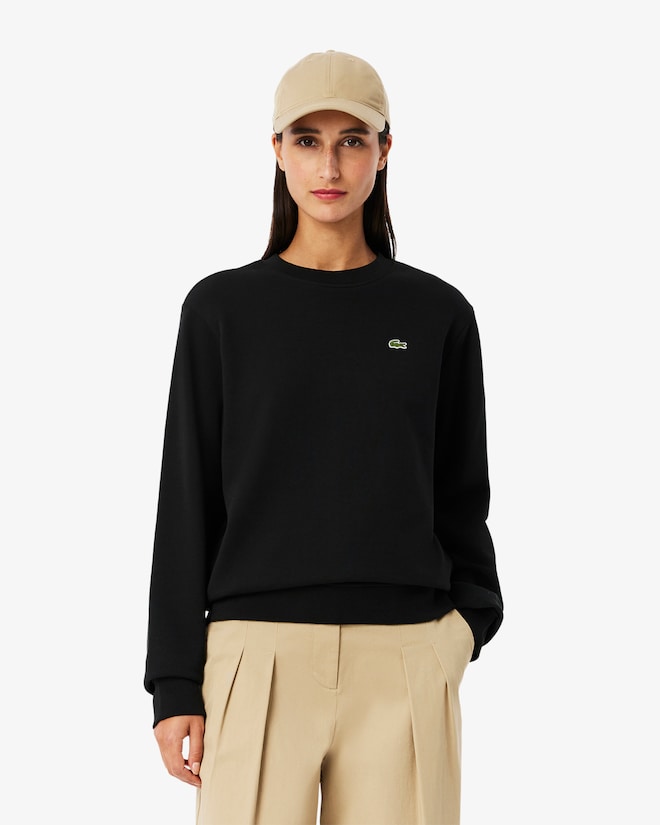 Moletom de lã folgado com gola redonda